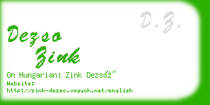 dezso zink business card